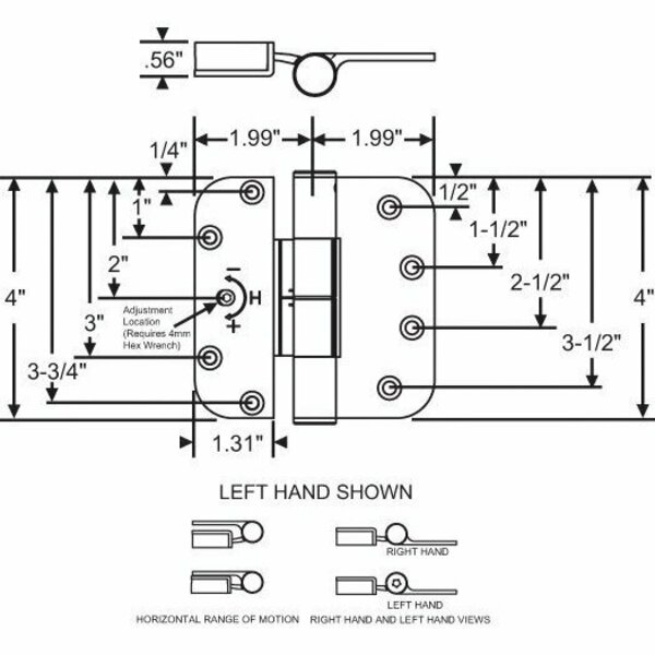 Strybuc HINGE ADJUSTABLE GUIDE LH 857-10364